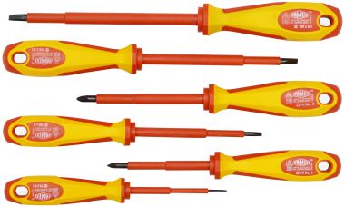 Schraubendreher mit 2-Komponentengriff,  VDE 1000 V, 6-tlg.
