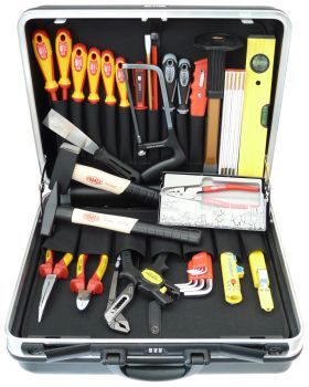 FAMEX 677 HE-10 Elektriker Meister Werkzeugsatz 35-tlg. in ABS Schalenkoffer 25 L