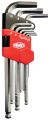 Winkelschraubendreher Sechskant f�r Inbus-Schrauben, lang, mit Kugelkopf, 1,5 - 10mm,  9-teilig