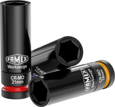 FAMEX 10886-3N Torque Wrench with Wheel Lug Nut Sockets, 30-210 Nm, Set 3-pcs.
