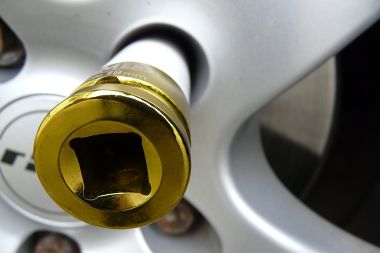 Detailsansicht an einer Alu-Felge.