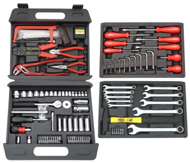 FAMEX 759-65 Werkzeugkoffer Werkzeug Set Werkzeugkasten mit Werkzeug komplett 