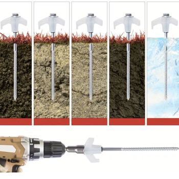 Preview: FAMEX 24x schraubbare Zeltheringe, leuchtend, aus robustem Stahl–Mit Gewinde für Camping, Zelte & Outdoor