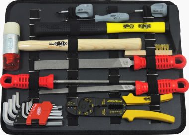 Handwerkzeuge in Einstecktasche eingeräumt