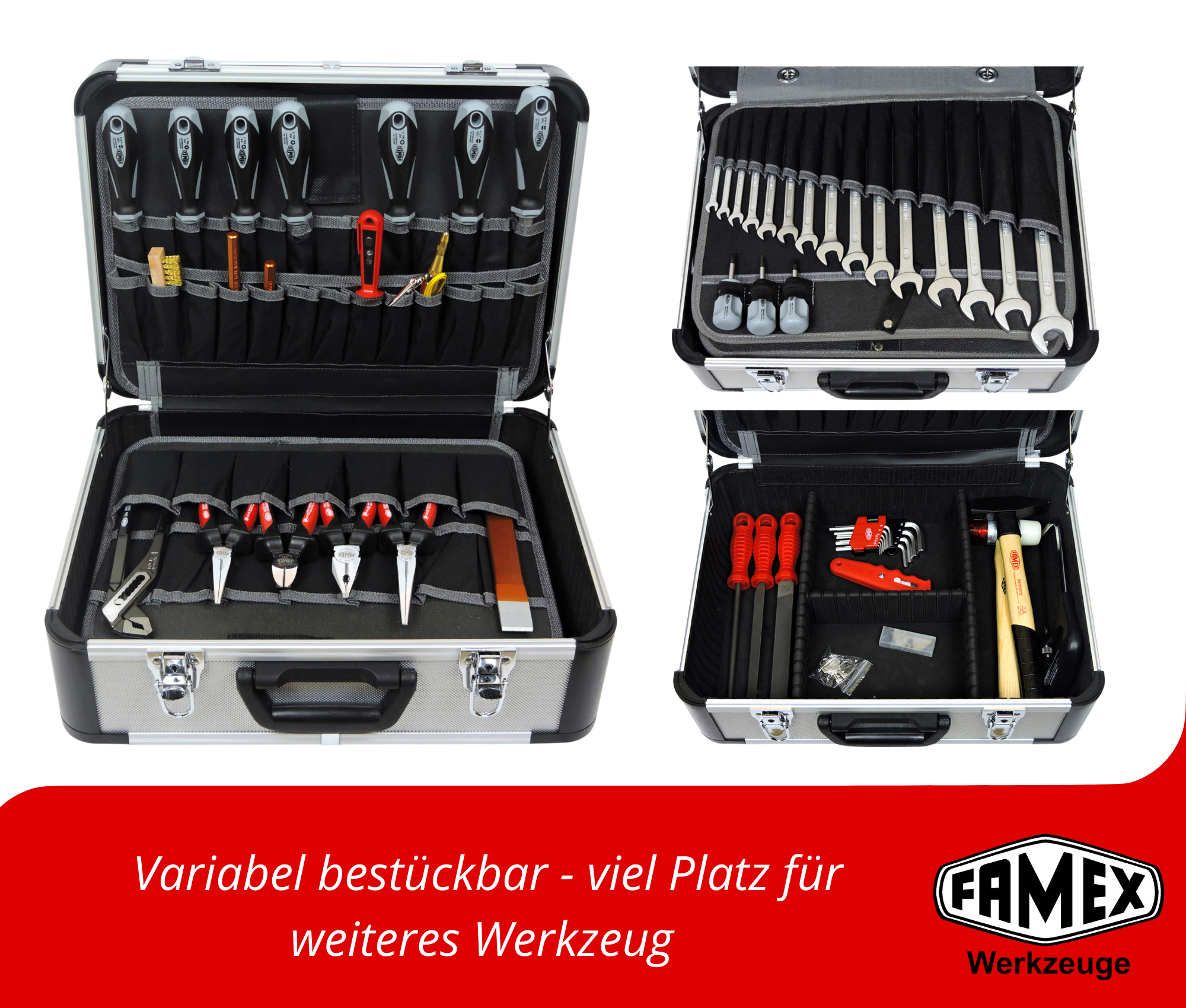 Werkzeuge günstig online kaufen - mit Werkzeugkoffer und Set Steckschlüsselsatz FAMEX Alu Profi Werkzeug Top 420-18