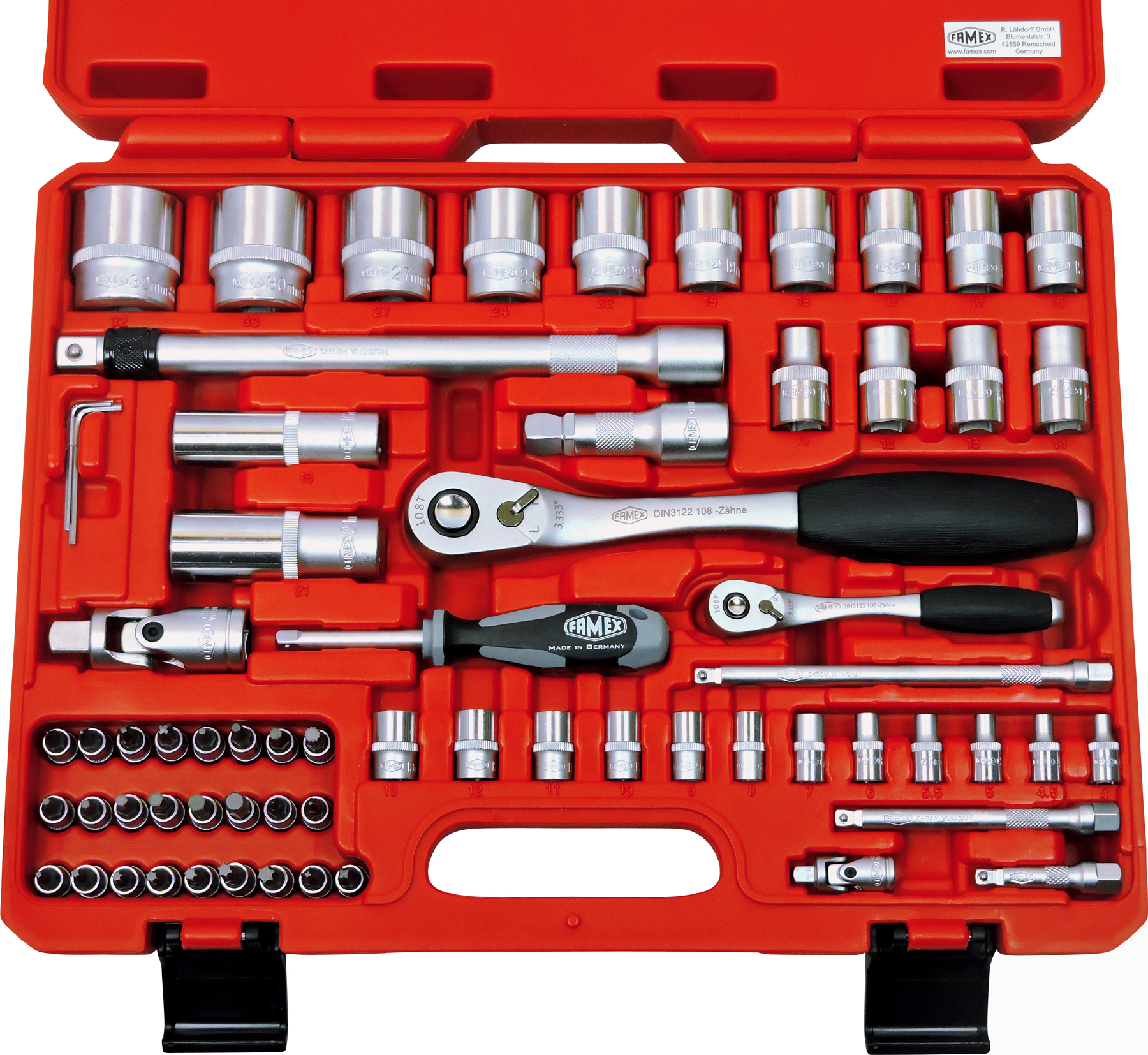 Werkzeuge günstig online kaufen - FAMEX 580-20 580-16 Steckschlüsselsatz,  66-teilig