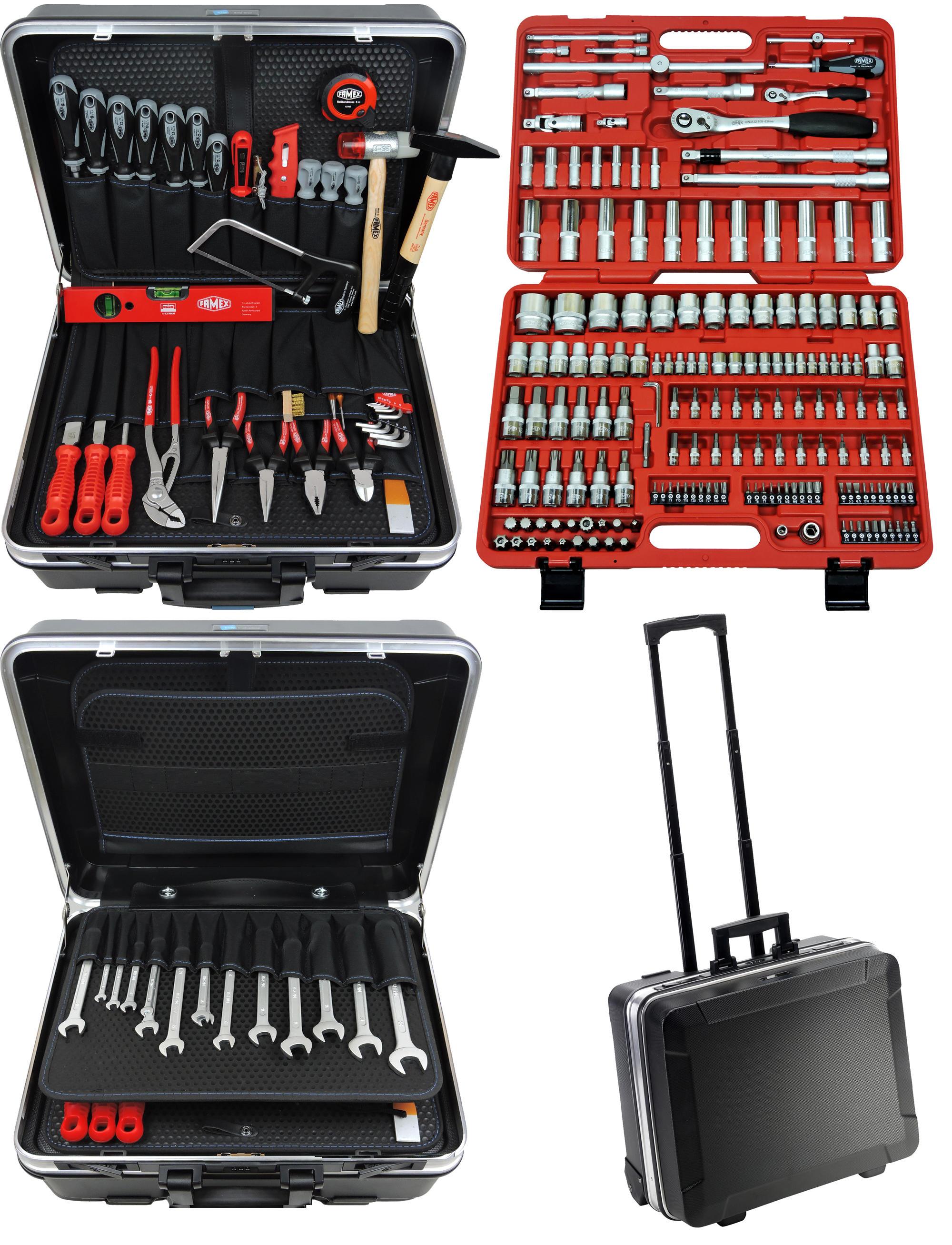 Set High-End Qualität ABS - - hochwertigem Steckschlüsselsatz mit Werkzeuge mit Werkzeugtrolley Werkzeug günstig - kaufen 606-08 FAMEX online