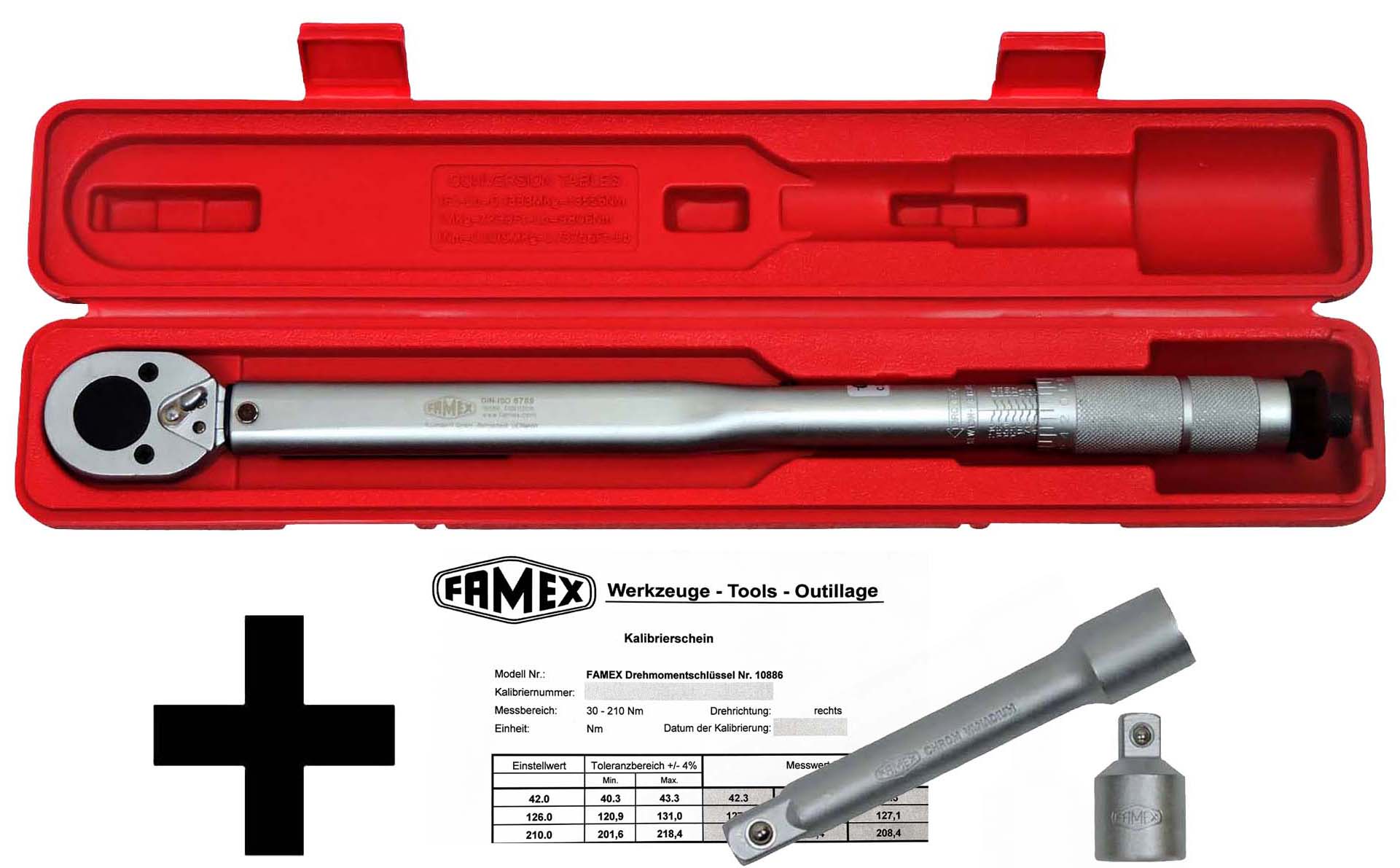 Werkzeuge günstig online kaufen - FAMEX Torque Wrench 10886-KS, 30-210 Nm,