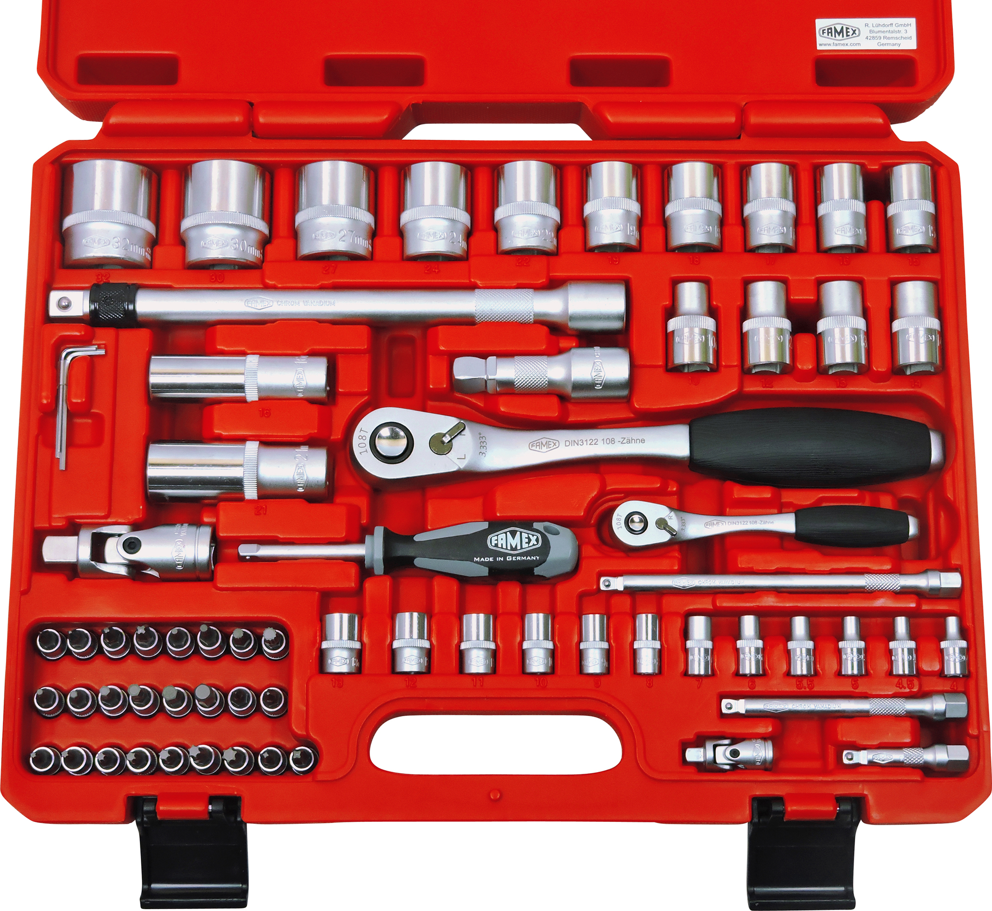 Werkzeuge online 418-18 - Werkzeugkoffer - FAMEX Komplettset Steckschlüsselsatz Profi kaufen mit günstig Alu