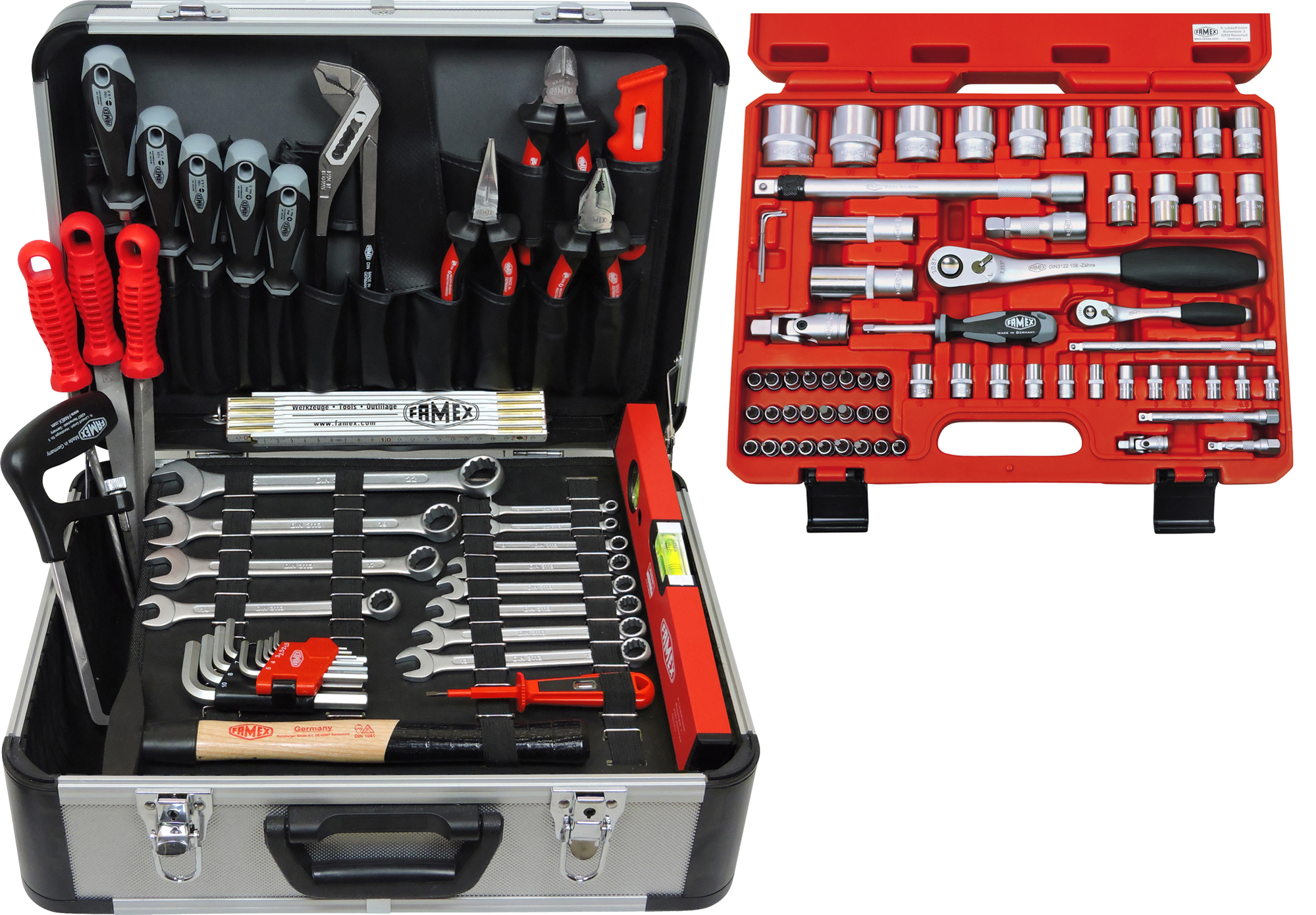 Werkzeugkoffer Werkzeuge FAMEX - Top-Qualität 66-teiligem - 729-18 Steckschlüsselsatz günstig mit kaufen online