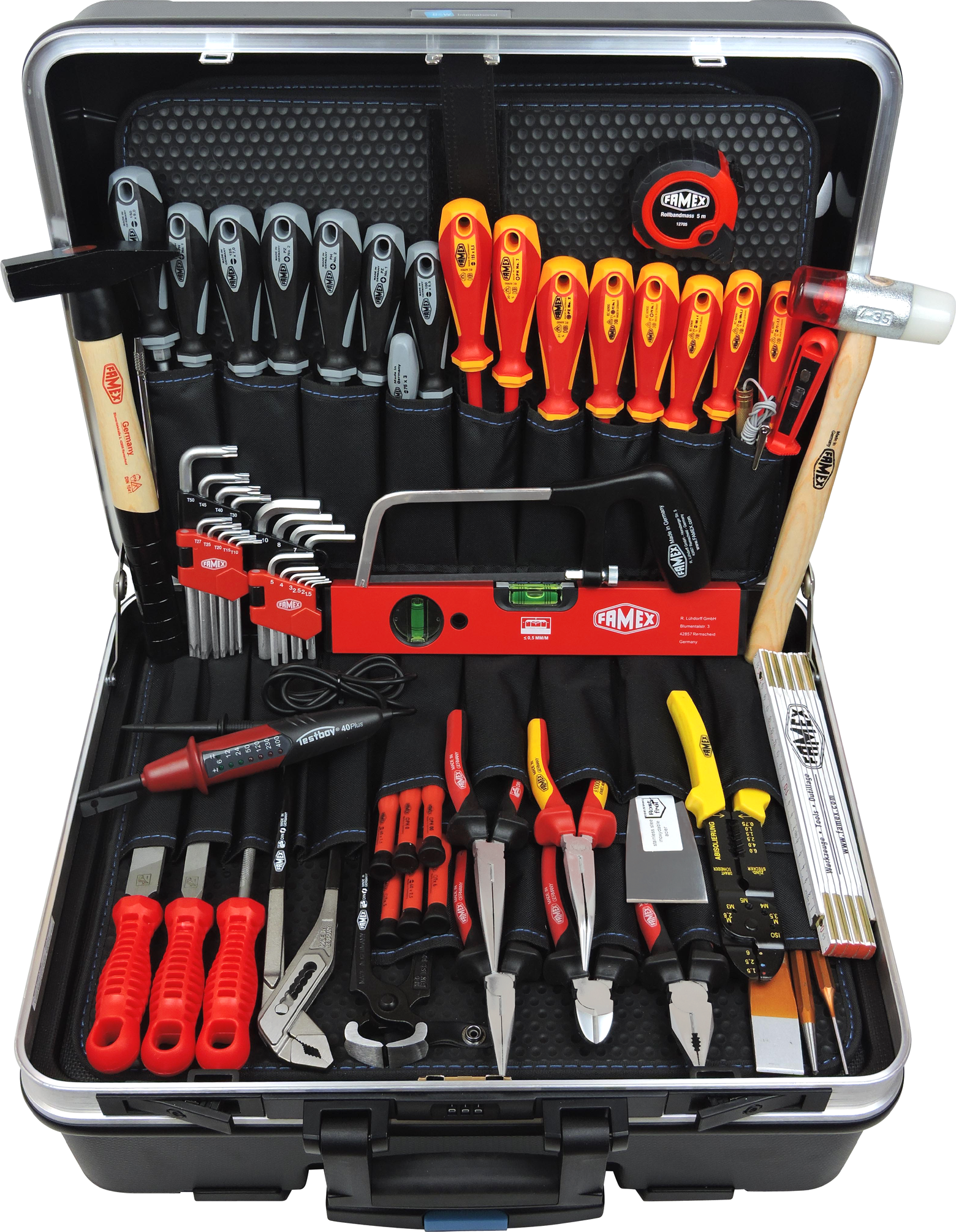 Werkzeuge günstig online kaufen - Profi Steckschlüsselsatz Werkzeug Werkzeugkoffer Set - mit und ABS in Schalenkoffer Trolley FAMEX 36L 604-18