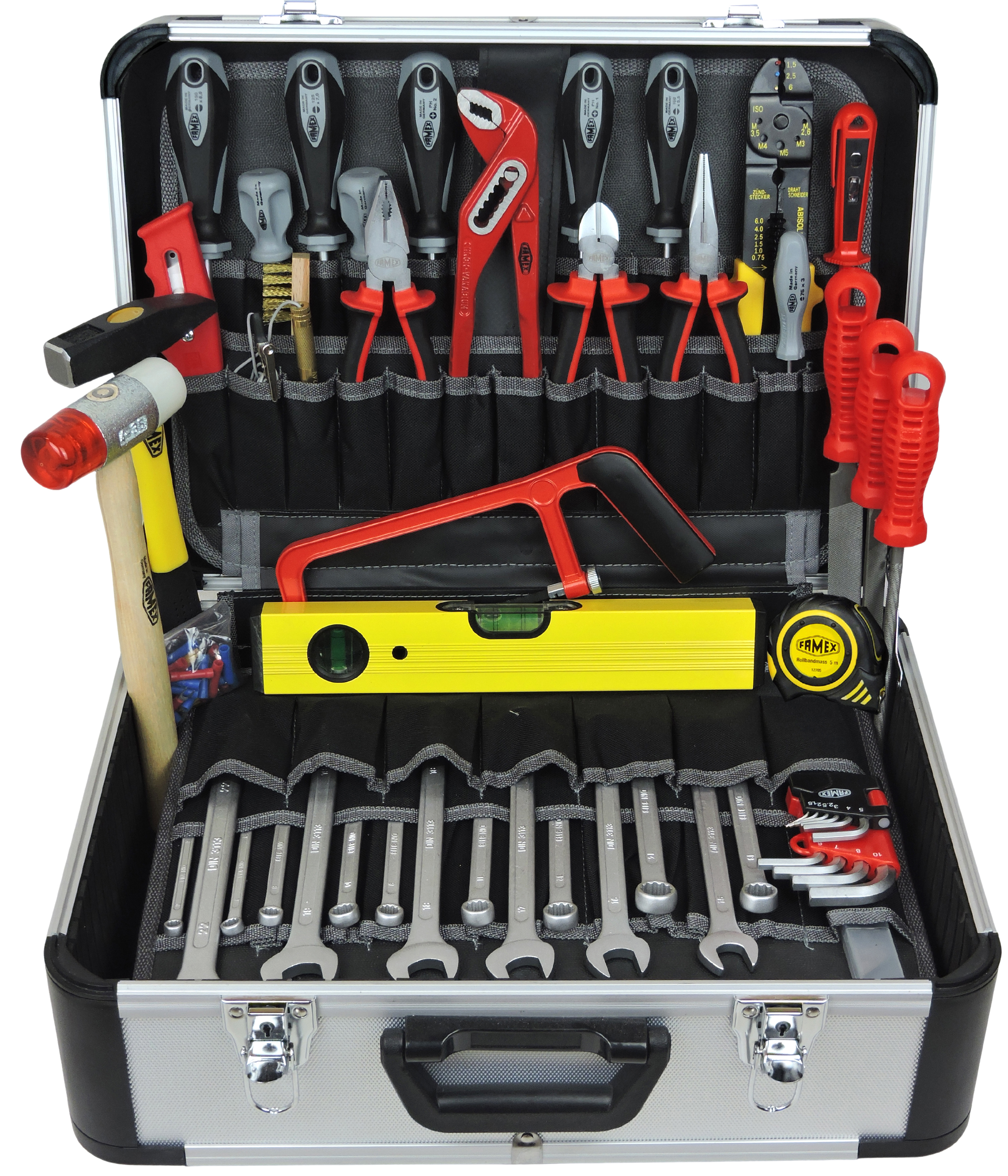 Werkzeuge günstig online kaufen - FAMEX 423-47 Werkzeugkoffer gefüllt mit  Werkzeug und Steckschlüsselsatz