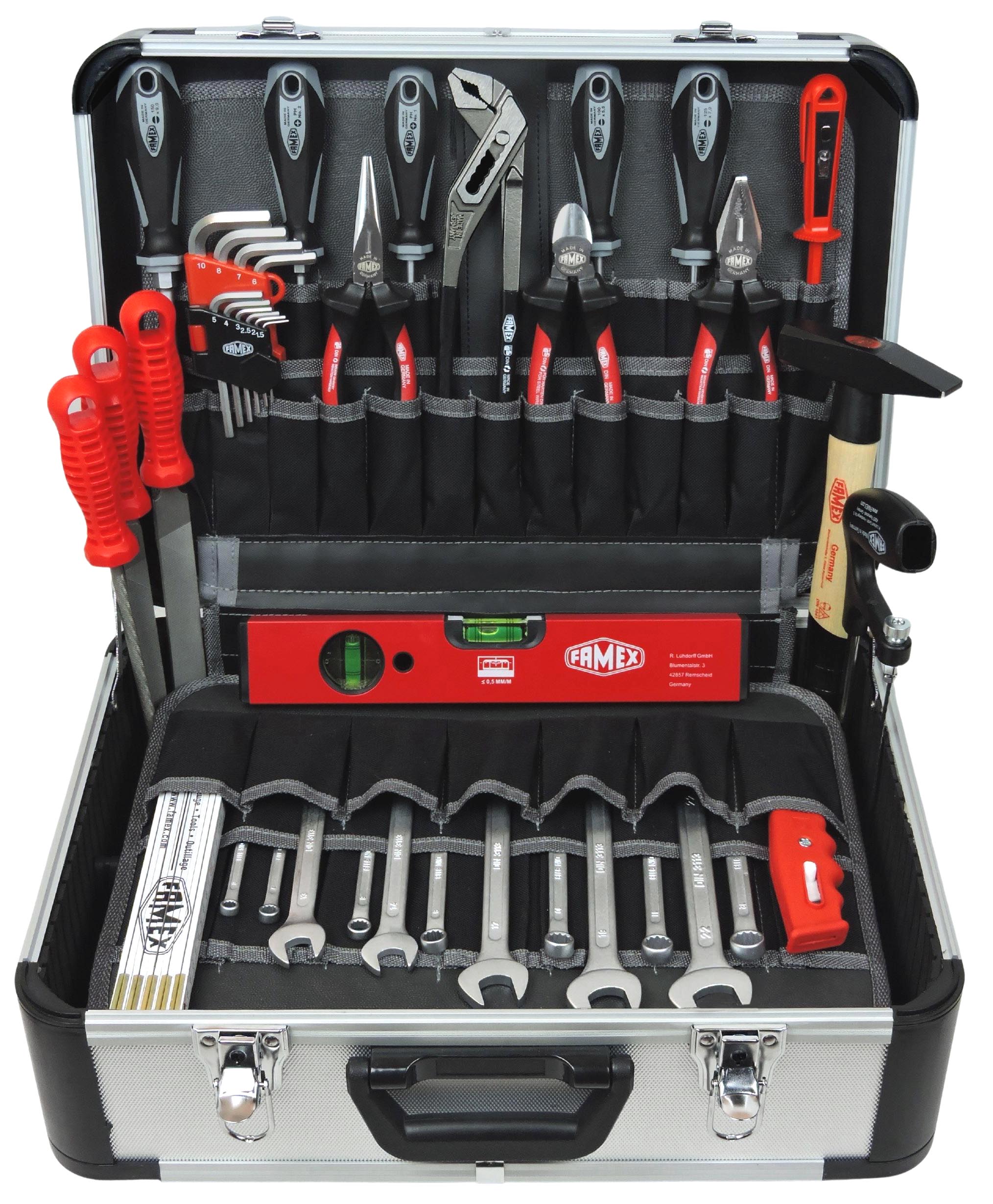 Werkzeuge günstig online kaufen - FAMEX 429-88 Werkzeugkoffer mit  Werkzeugbestückung, Top Qualität
