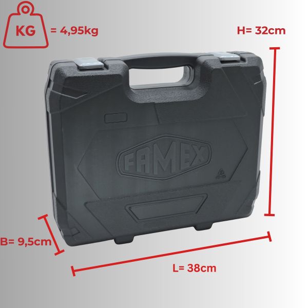 FAMEX 144-47 Tool Case, Equipped, Ideal for Automotive Use