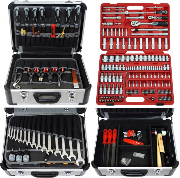 Werkzeuge günstig online kaufen - FAMEX 416-21 Werkzeugkoffer Komplettset  in Top-Qualität, mit 174-teiligem Steckschlüsselsatz | Werkzeug-Sets