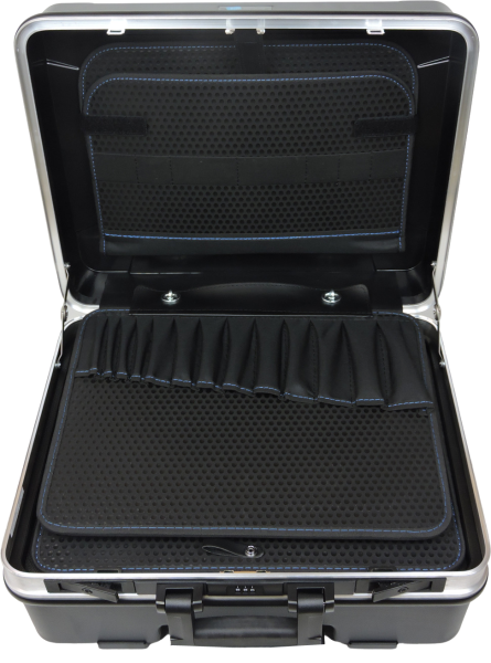 FAMEX 610 L ABS Schalenkoffer Größe 32l mit 2 Werkzeugpaletten,  leer