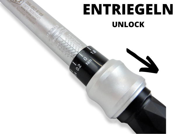 Entriegeln des Drehmomentschlüssels