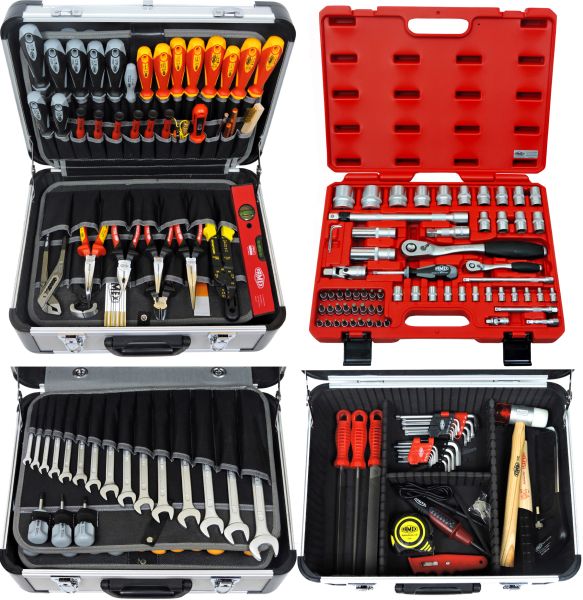 Werkzeuge günstig online kaufen - mit FAMEX 418-18 Alu - Profi Komplettset Werkzeugkoffer Steckschlüsselsatz